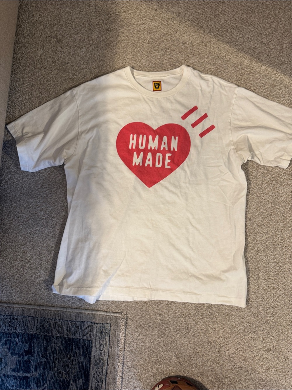 Human Made White T-Shirt with Red Heart Graphic